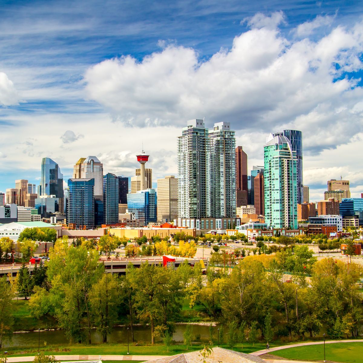 View of downtown city in Calgary, Canada