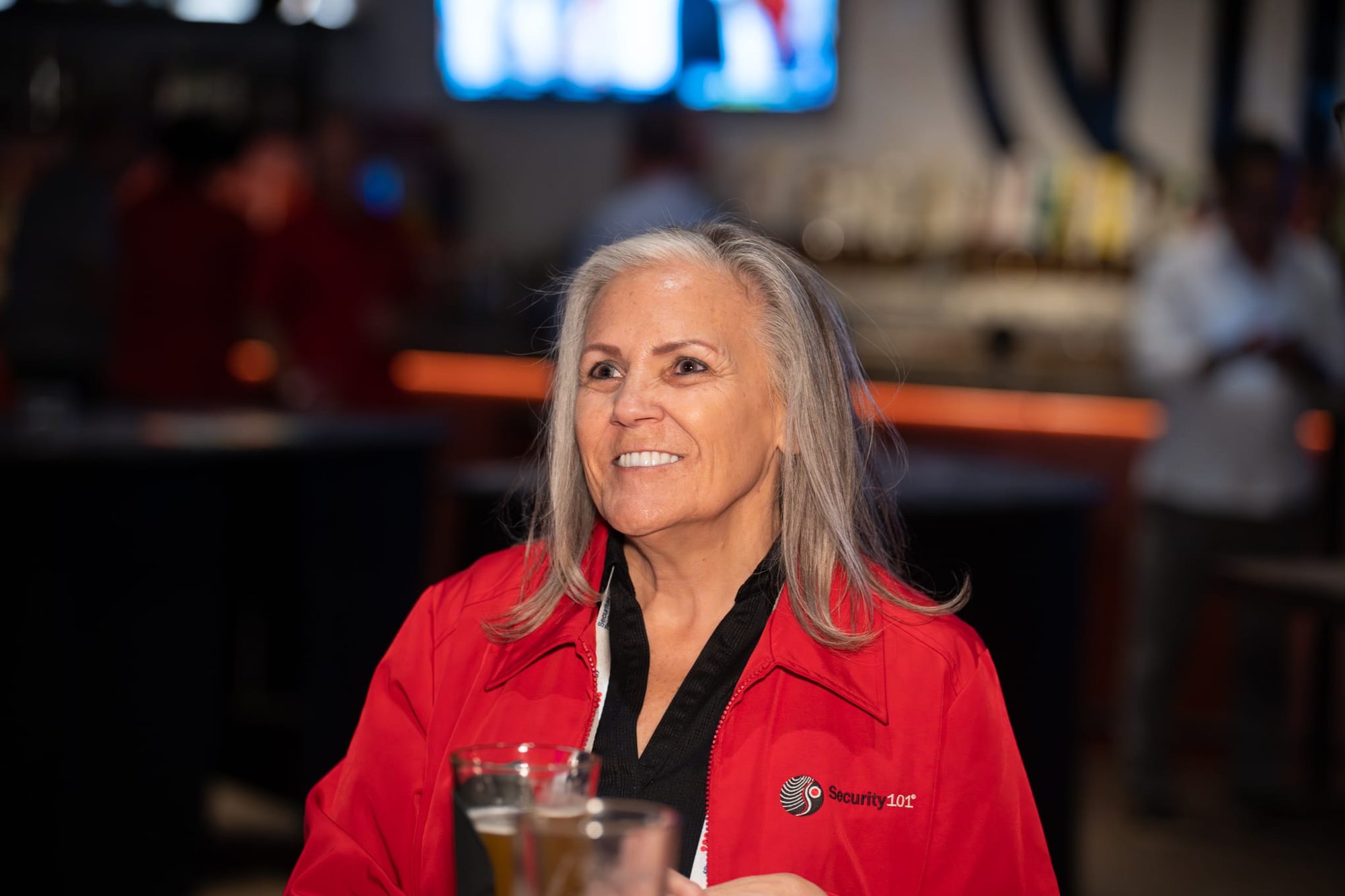 Candid shot of attendee of Security 101 Appreciation Event at Happiest Hour in Dallas, TX