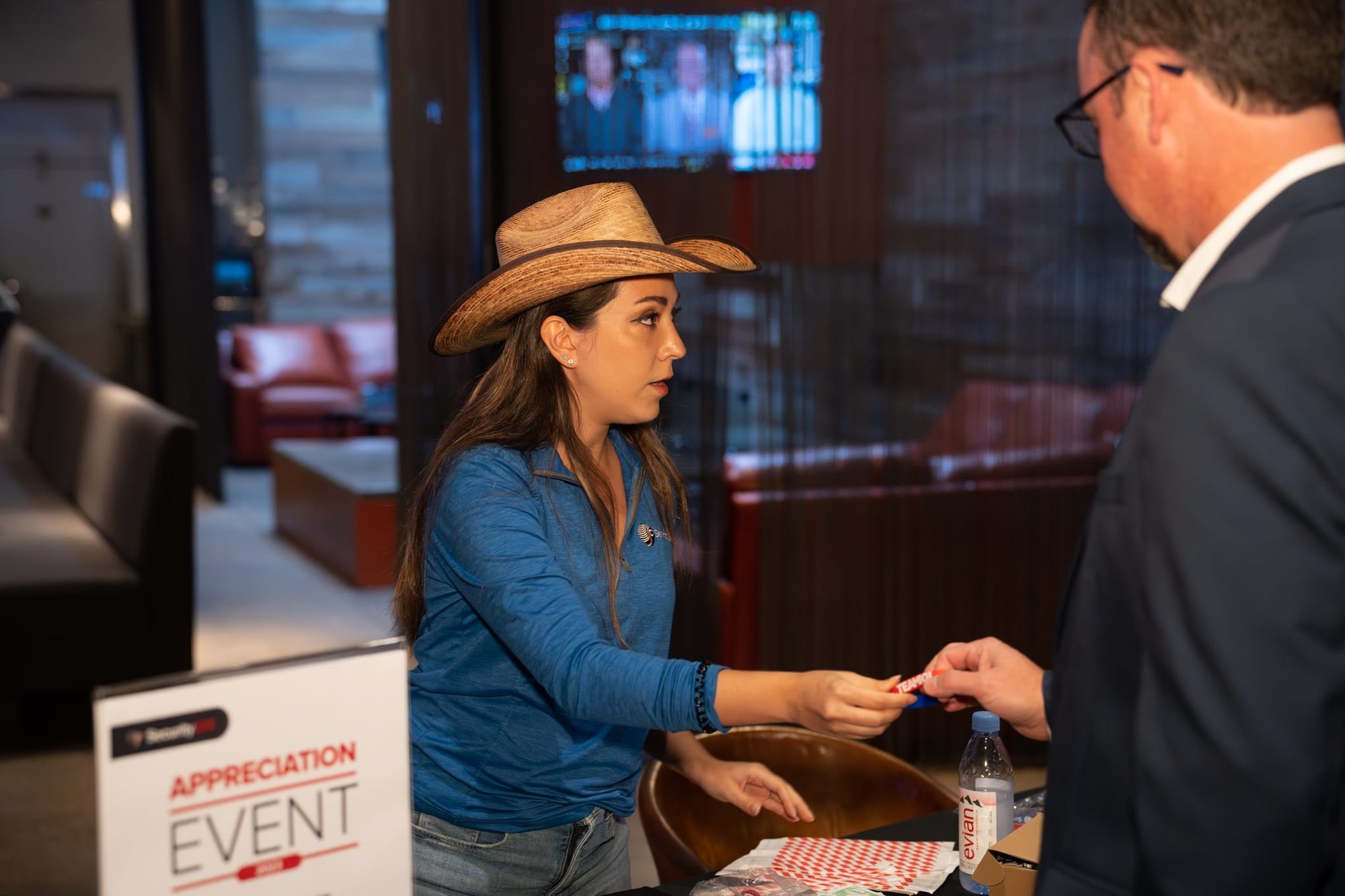 Candid shot of Jessica Coneff at Security 101 Appreciation Event at Happiest Hour in Dallas, TX