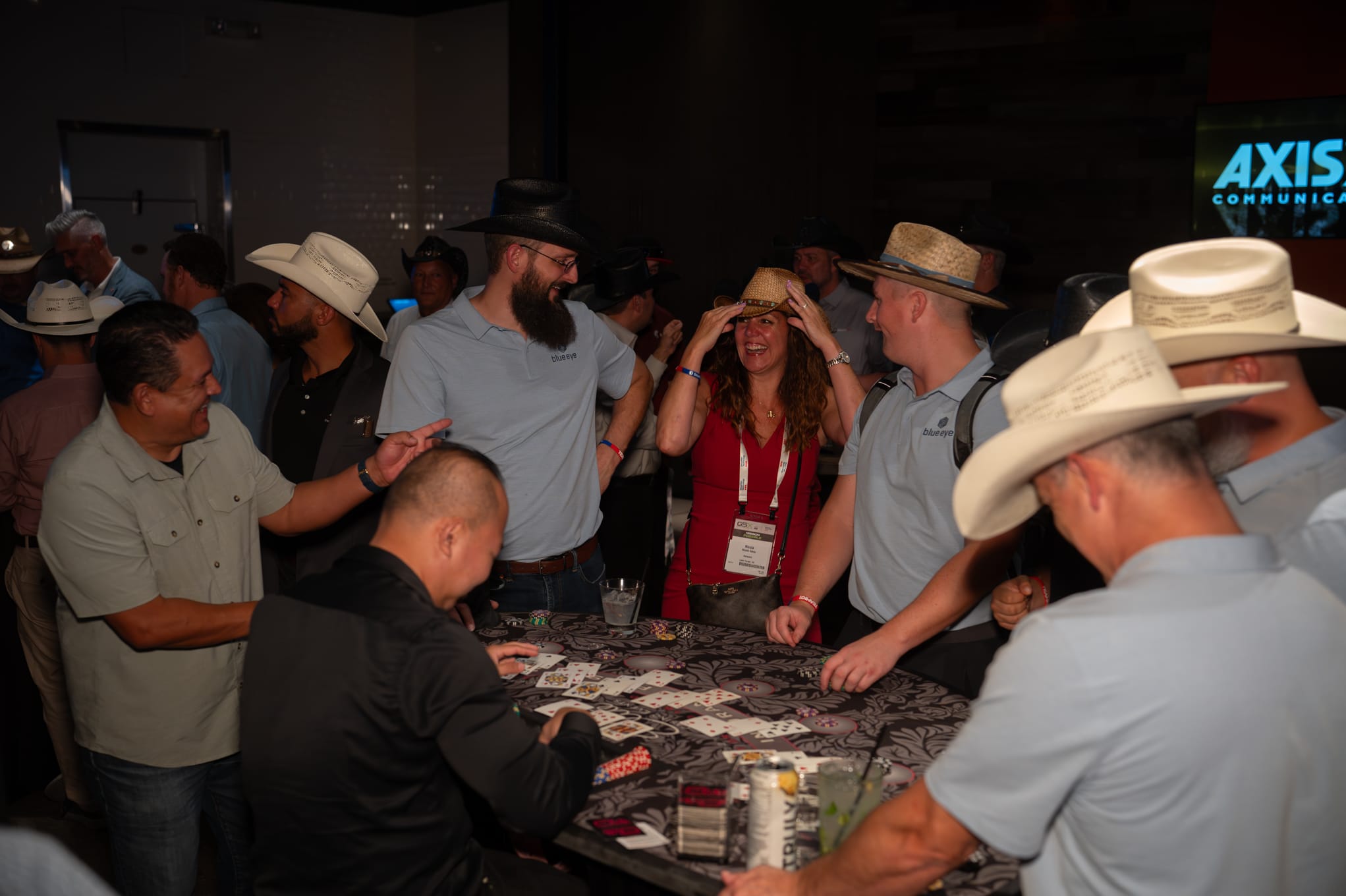 Attendees of Security 101 Appreciation Event participate in casino games at Happiest Hour in Dallas, TX